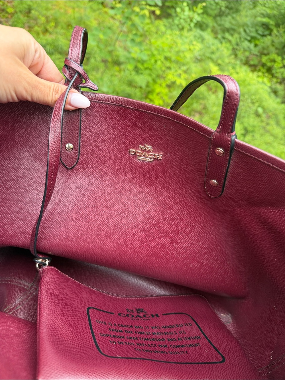 Coach Burgundy Tote Bag - Picture 11 of 16